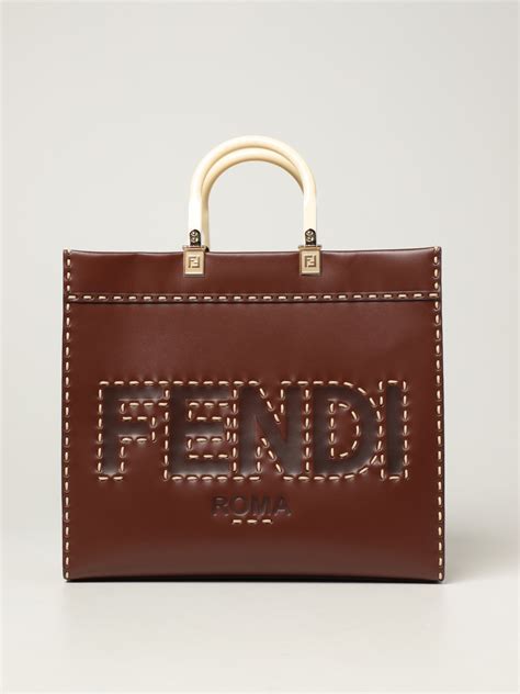 borse donna fendi flip pelle marrone